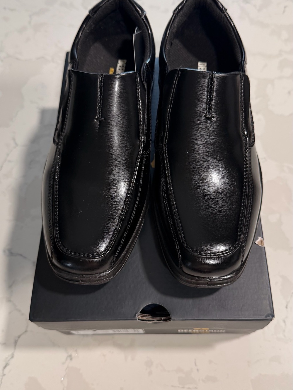 Deer Stags Black Slip-On Dress Loafers